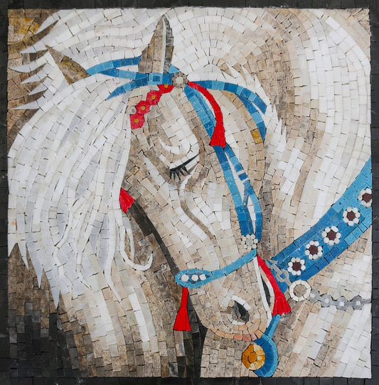 Graceful Stride: Horse Mosaic Artwork