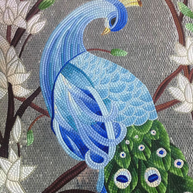 Radiant Elegance: Peacock in Mosaic Glass Artwork