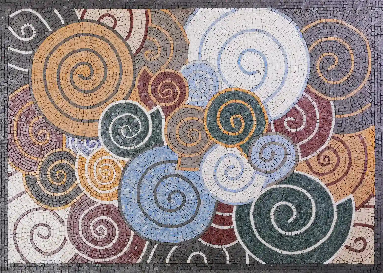 Celestial Circles: Marble Mosaic Art in Circular Patterns