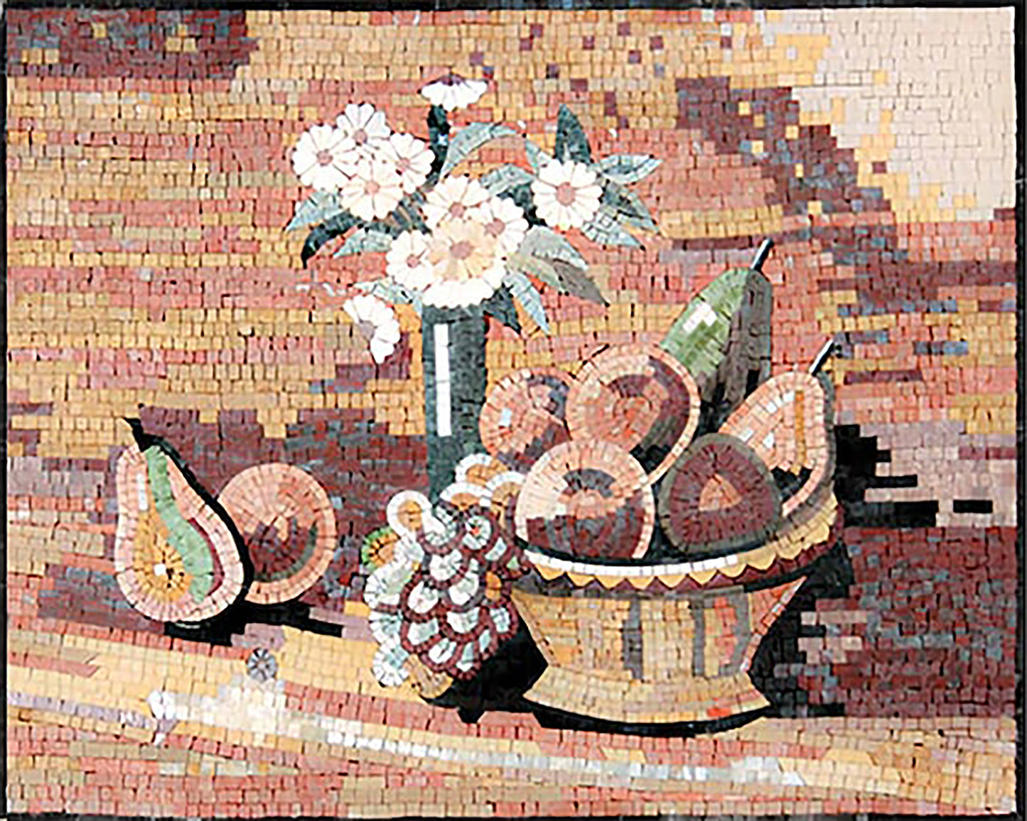 Fruit Mosaic Bowl Wall Art- Kitchen Backsplash