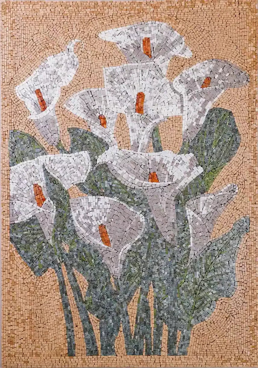 Ethereal Lily: Lily Flower Mosaic Art