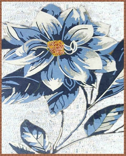 Tranquil Blue Flower Mosaic Artwork