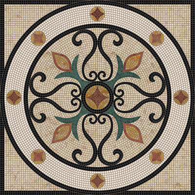 Crema Classy Rug Mosaic Art