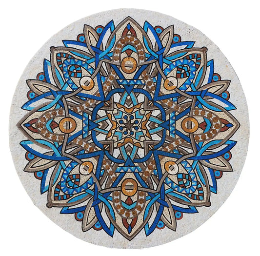 BioGeometry Mosaic Medallion Pool Art