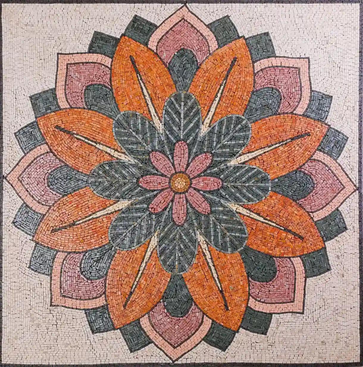 Floral Mosaic Design - Flourish Mandala Art