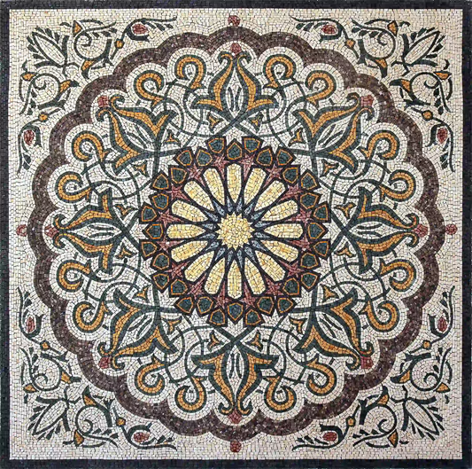 Spiral Geometry Mosaic Art Rug