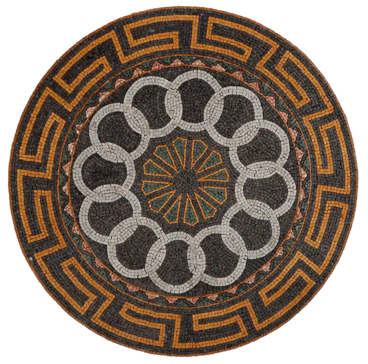 Garden Flooring Mosaic Medallion Pattern