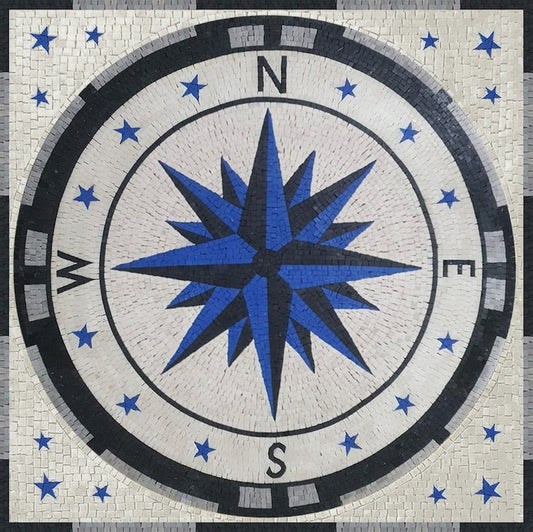 Custom Mosaic - Nautical Compass Art