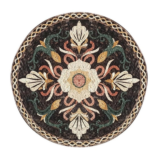 Mosaic Tile - Floral Marble Medallion