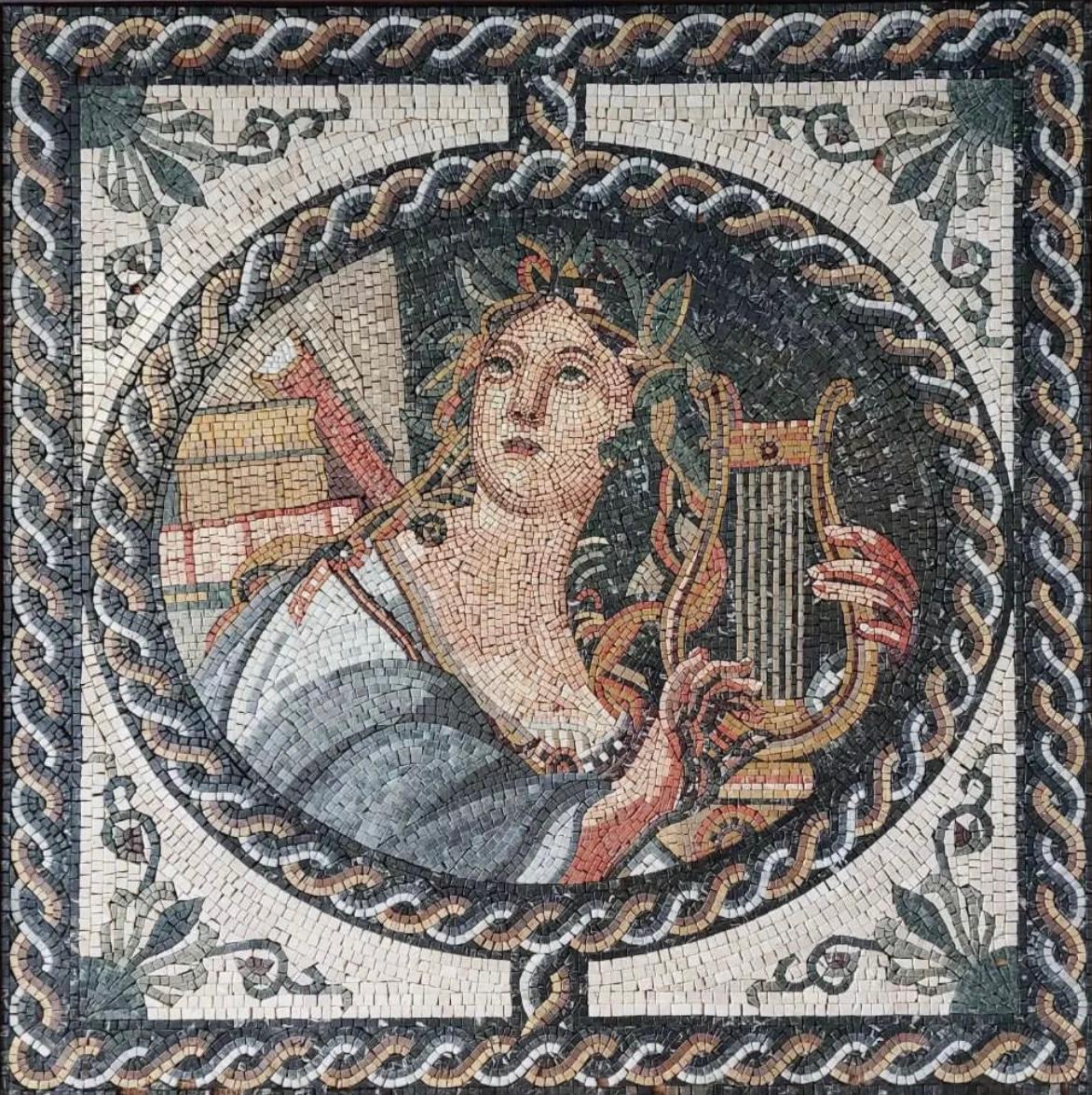 Apollo Playing the Lyre: Mosaic Art Tile