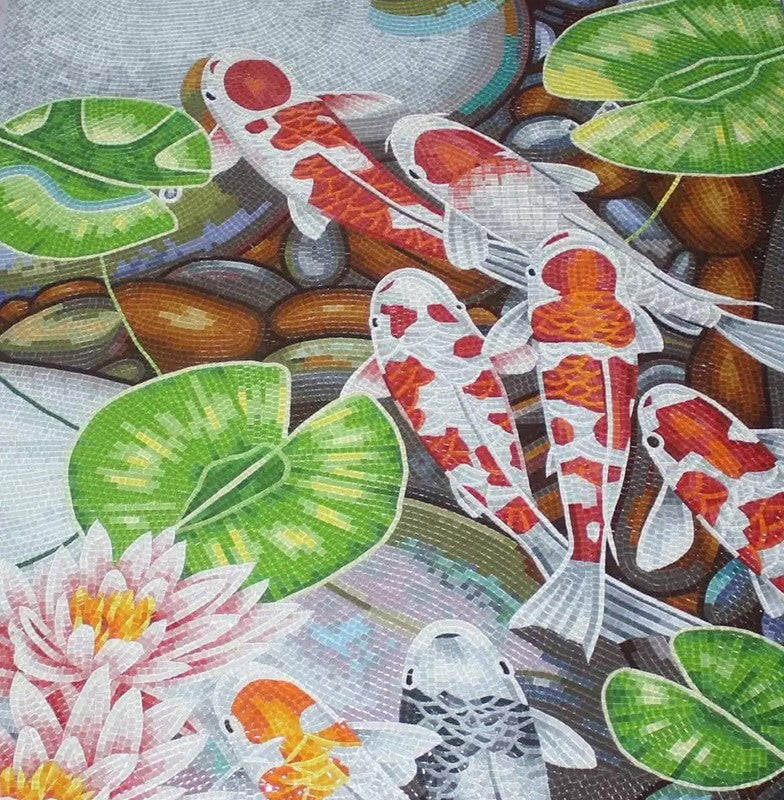 Nautical Elegance: Koi Fish Glass Mosaic Design | Nautical Mosaics ...