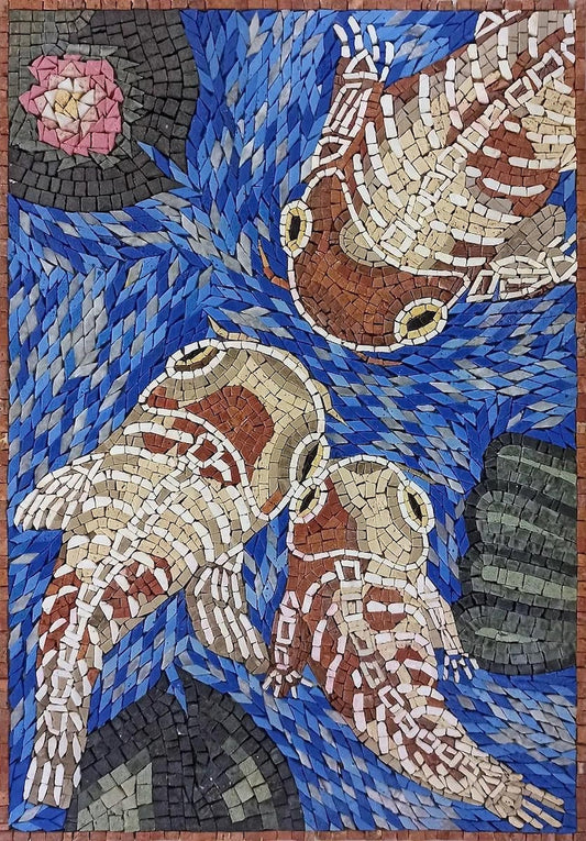 Art Deco Koi Mosaic Tile Art