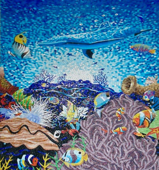 Under The Sea Mural Glass Tile Mosaic Wall Art