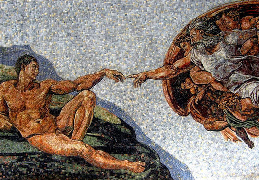 The Creation Of Adam - Mosaic Reproduction