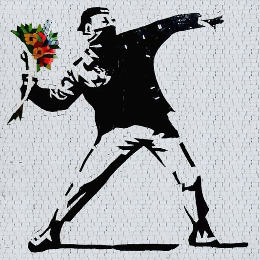 Flower Thrower Mosaic by Bansky