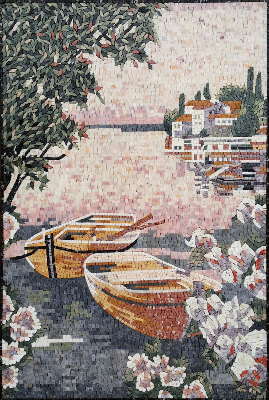 Boat and Lake Mosaic- Mosaic Tiles