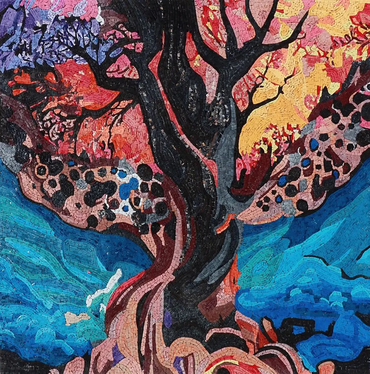 Abstract Tree Mosaic Wall Art