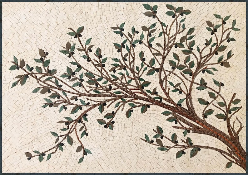 Olive Tree Mosaic Artwork