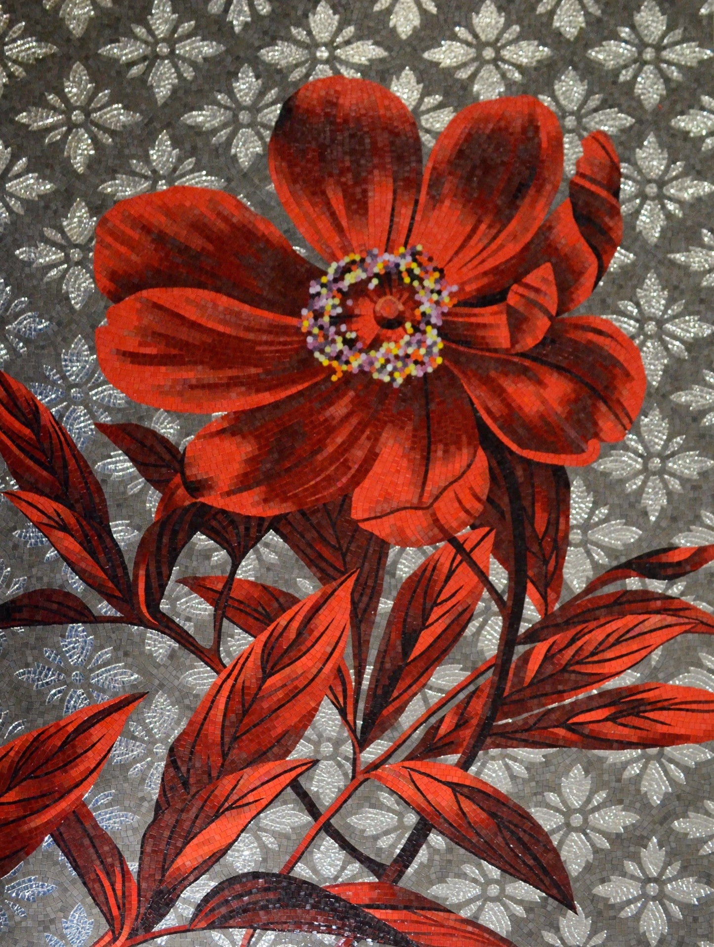 Custom Mosaic Flower Art: Tailored Elegance for Your Space