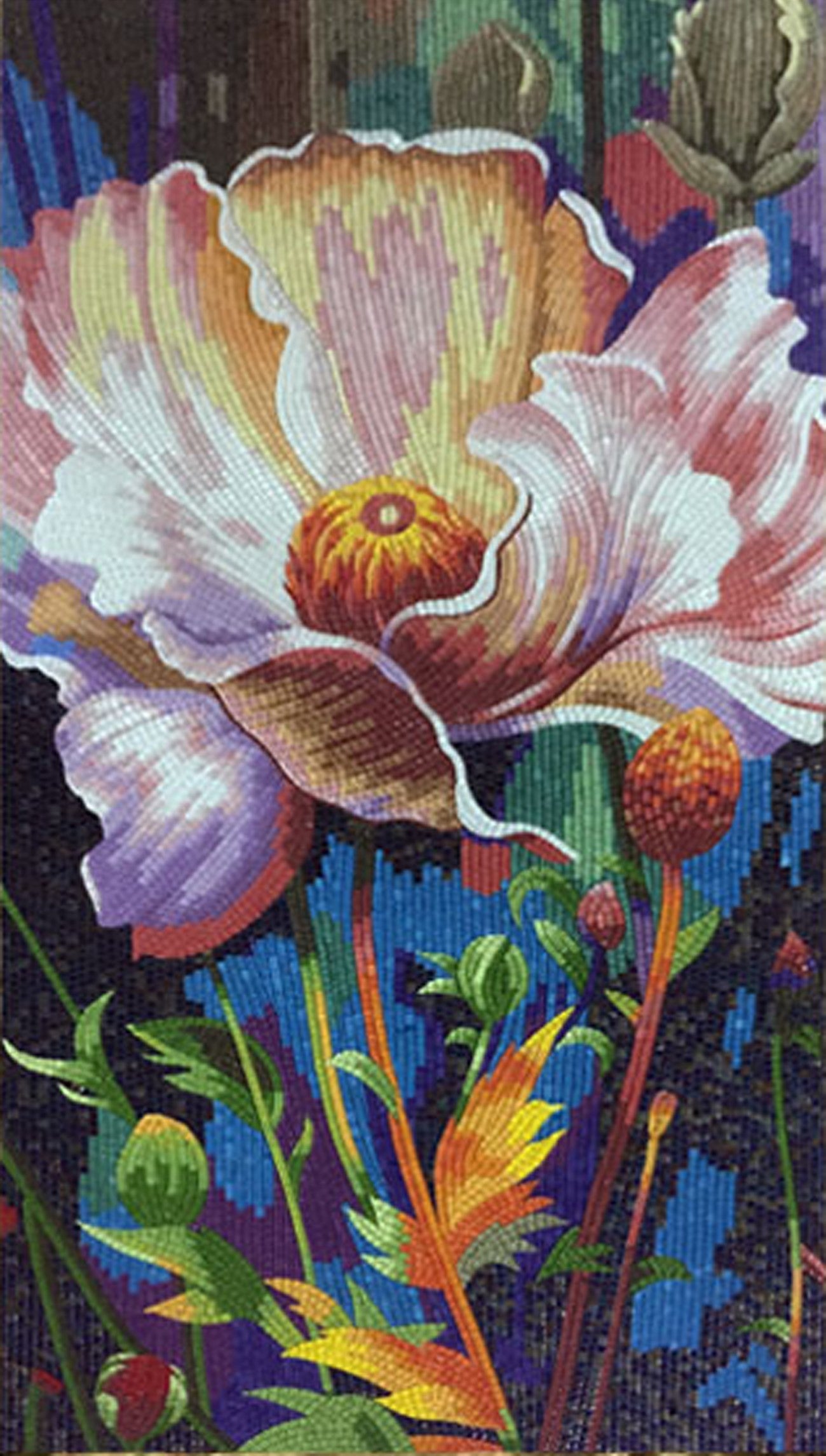 Unique Glass Mosaic Blossoms: Artistic Home Accents