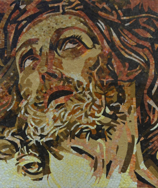 Sacred Portrait: Jesus Glass Mosaic Art