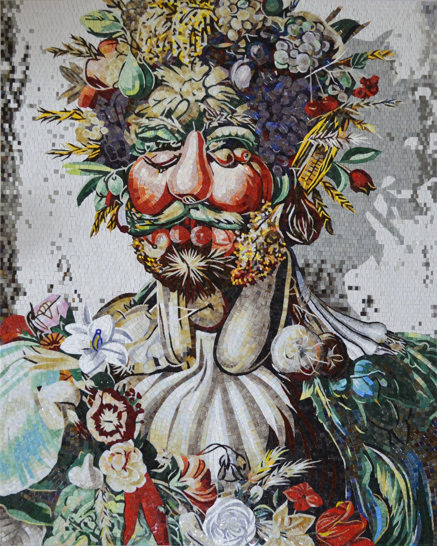 Vertumnus mosaic artwork by Giuseppe Arcimboldo