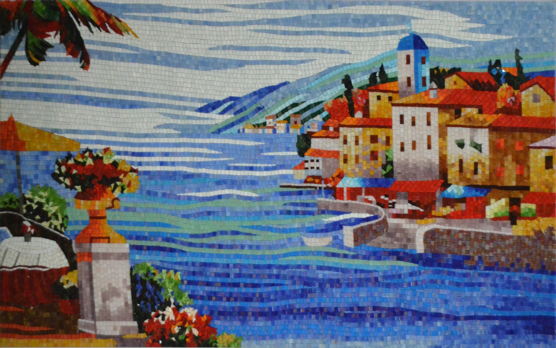 Mosaic Scenery - Glass Art Sea view | Landscape Mosaics | iMosaicArt