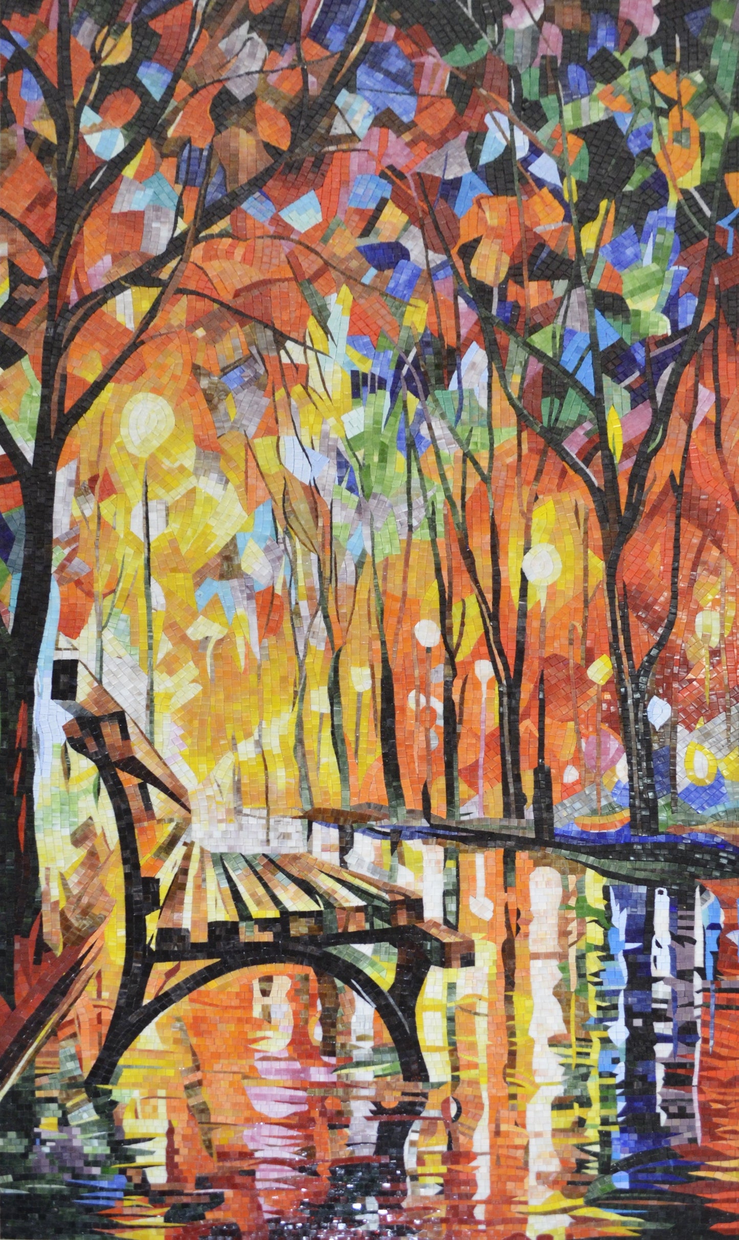 Autumn Fog Mosaic by Leonid Afremov - Unique Landmark Mosaic Piece