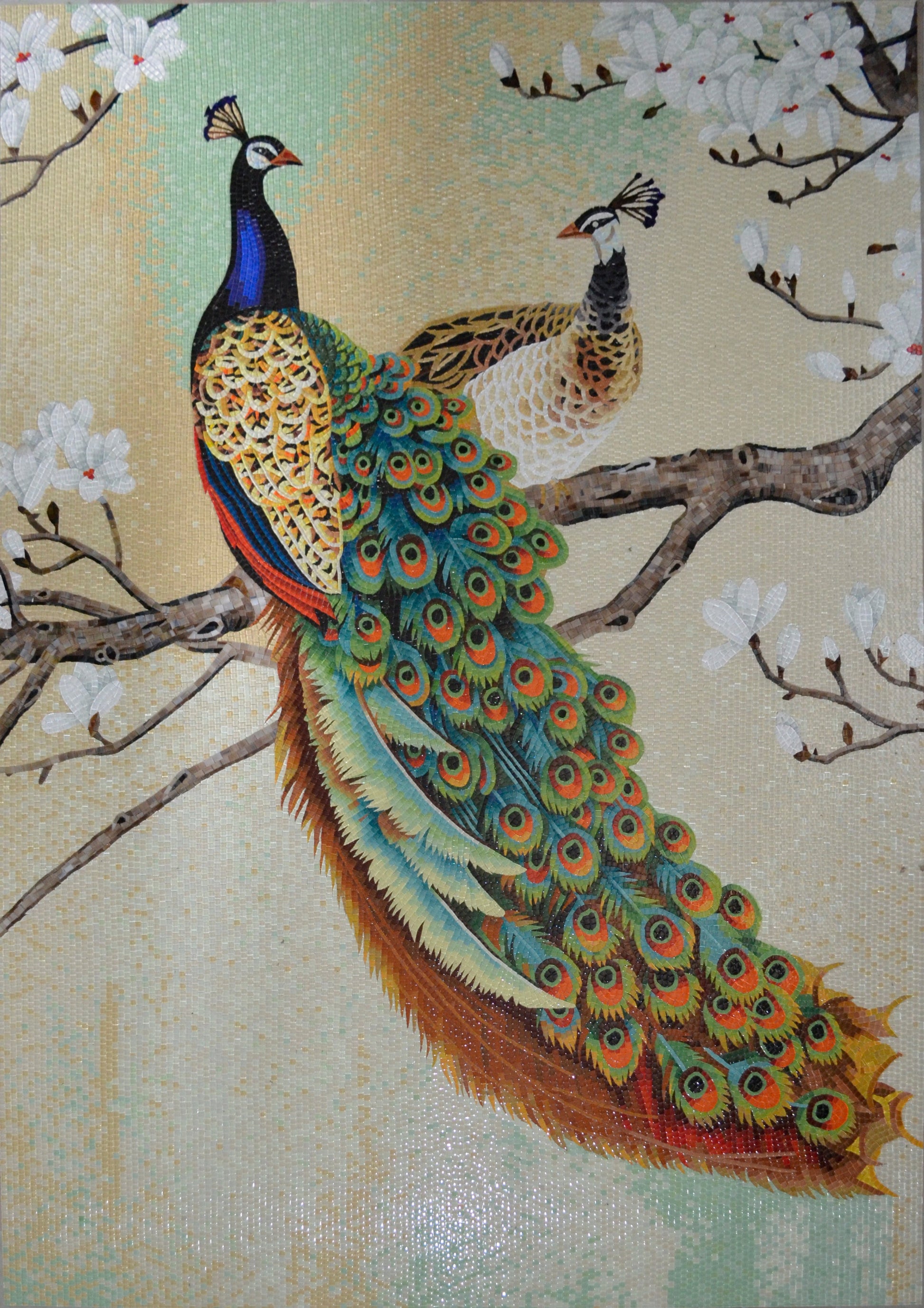 Peacock Glass Mosaic Art: Unique Bird Mosaic Creations