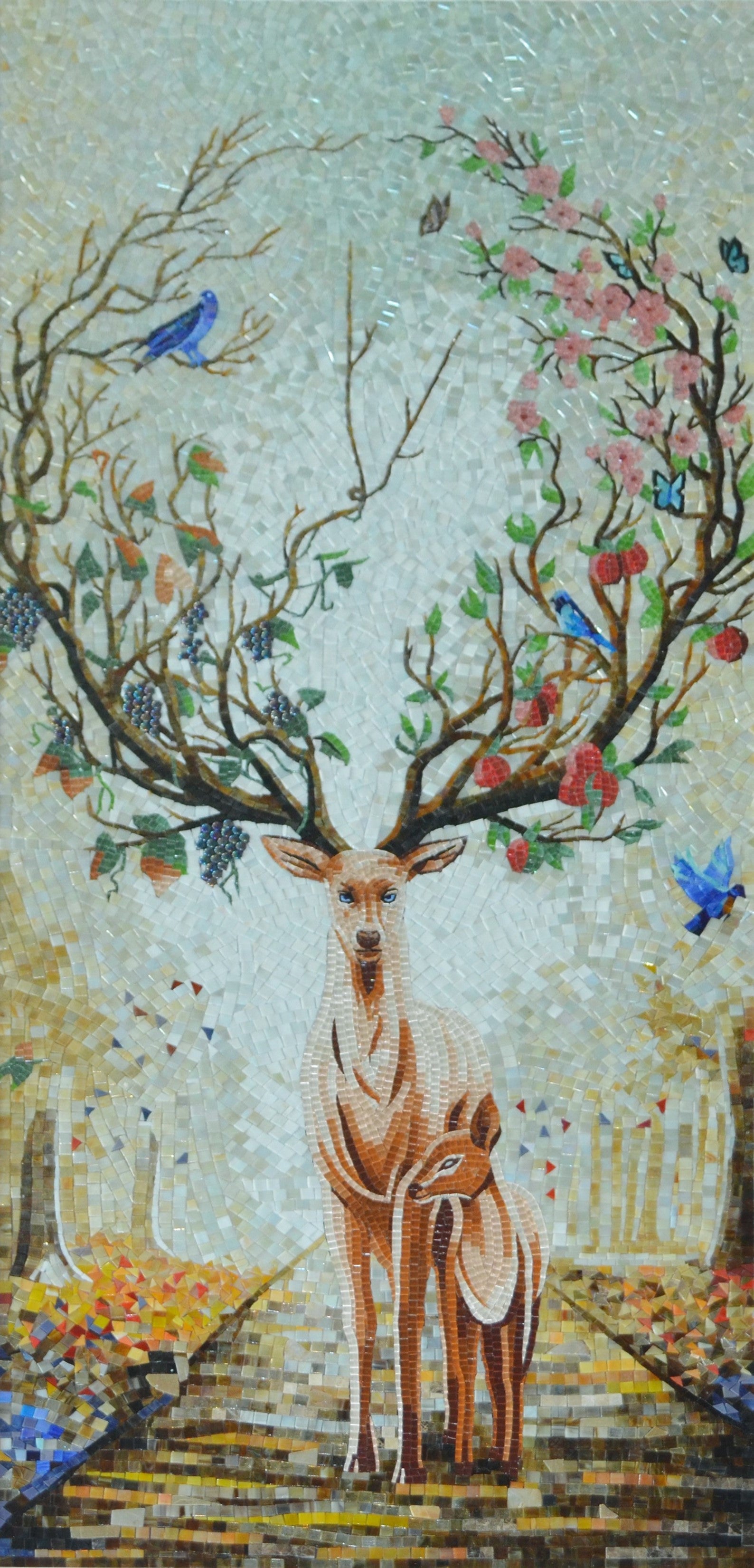 Graceful Deer Mosaic Art - Whispers of the Forest