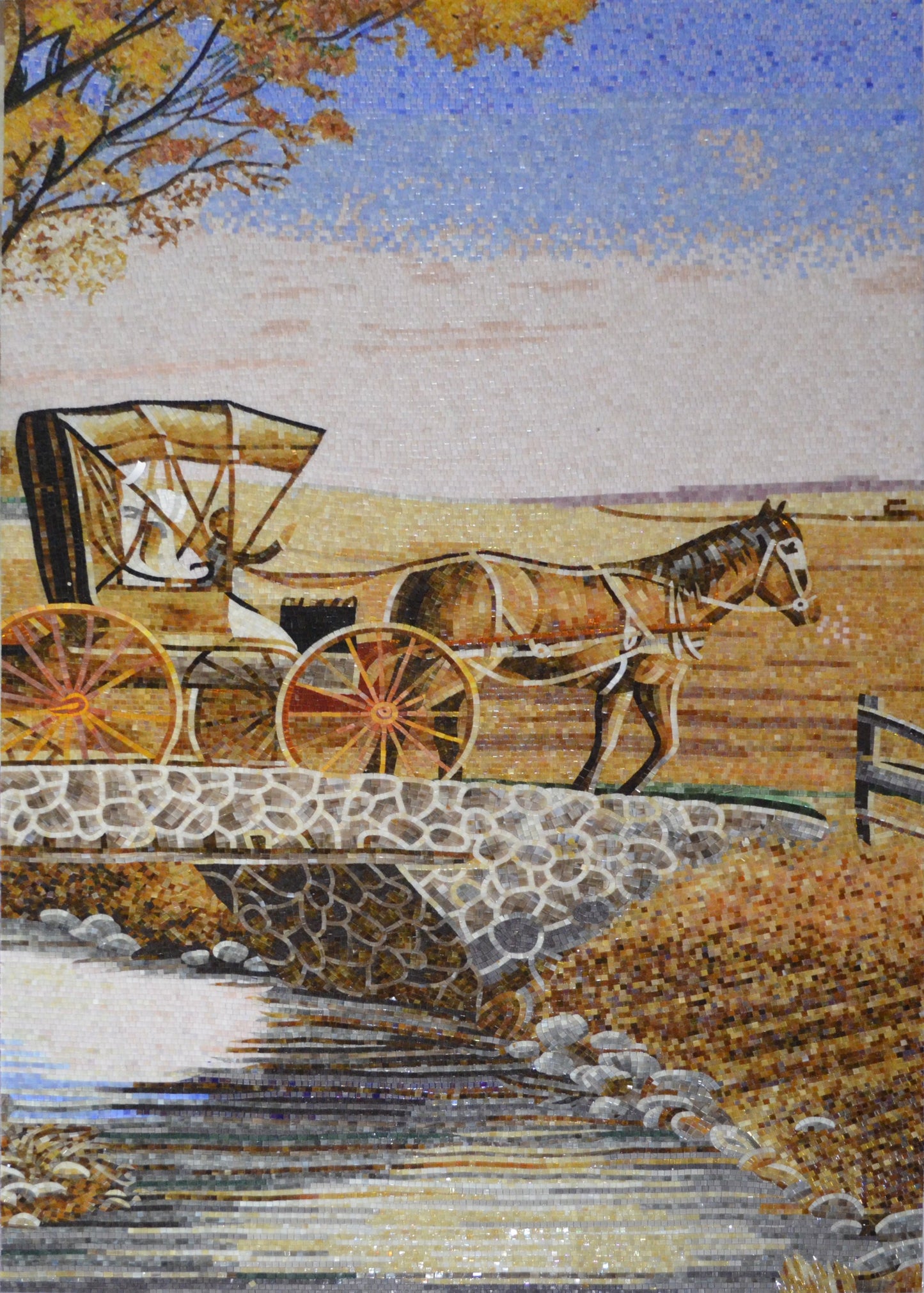 Horse Drawn Groom & Bride Ride Mosaics