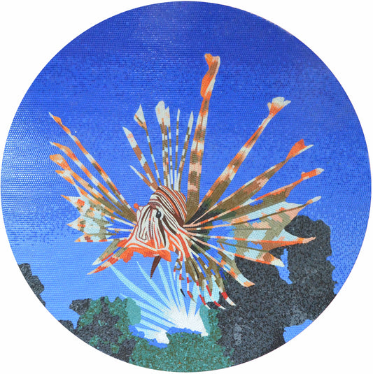 Lionfish Splendor Mosaic: Exquisite Aquatic Artistry