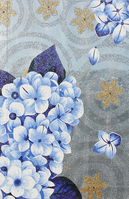 Floral Mosaic Tile Art: Nature's Elegance in Glass