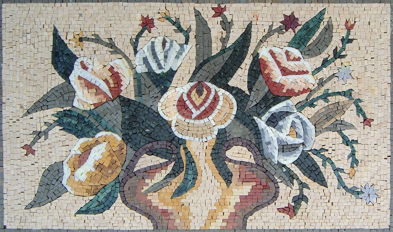 Mosaic Vase With Natural Stones