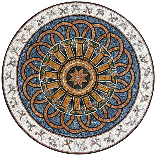 Mosaic Medallion Inlays - Rug Tile Art